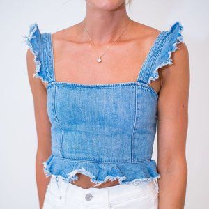 Isla Stream Denim Crop Top